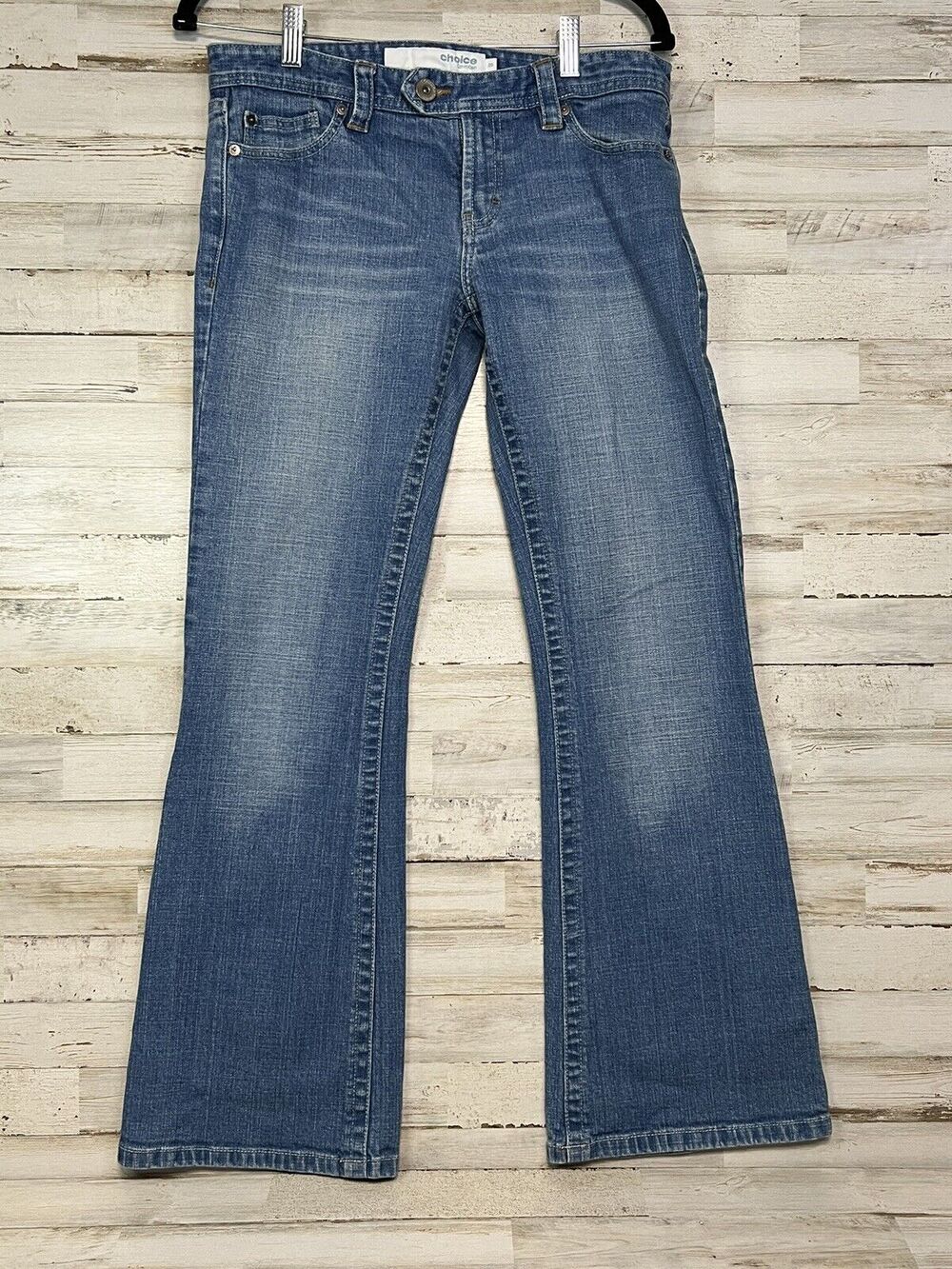 Calvin Klein Choice Womens Jeans 29 Relaxed Flare Blue Denim Flap Pocket Y2K